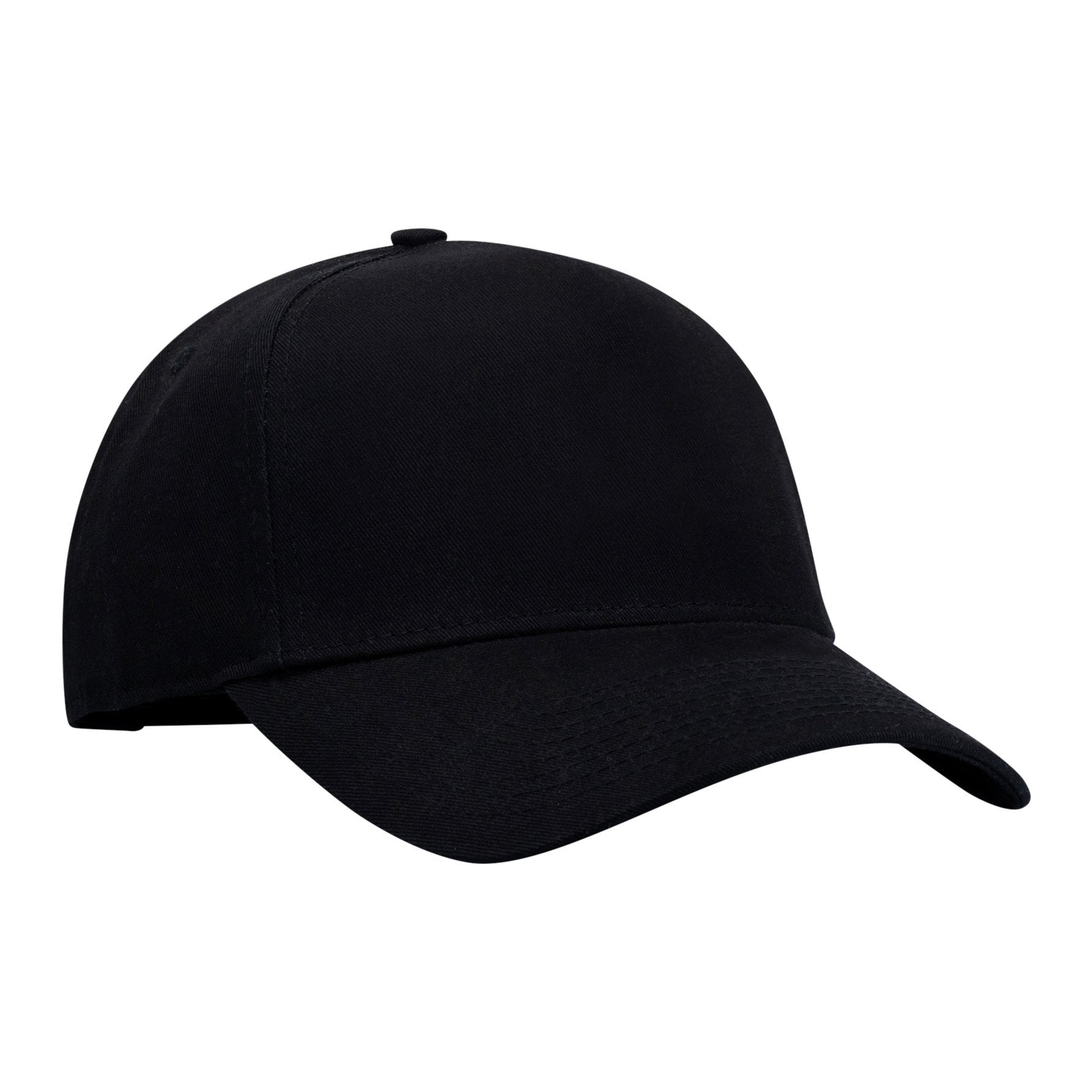 A hat Black Cotton Fabric Baseball Cap, 5 Panel Baseball Hat, Men  main image 2